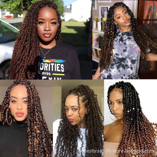 Passion Twist Hair 18 Inch Water Wave Synthetic Braids For Passion Twist Crochet Braiding Hair Goddess Locs Long Bohemian Locs